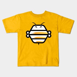 Cute Sleeping Bee In Black White & Orange Kids T-Shirt